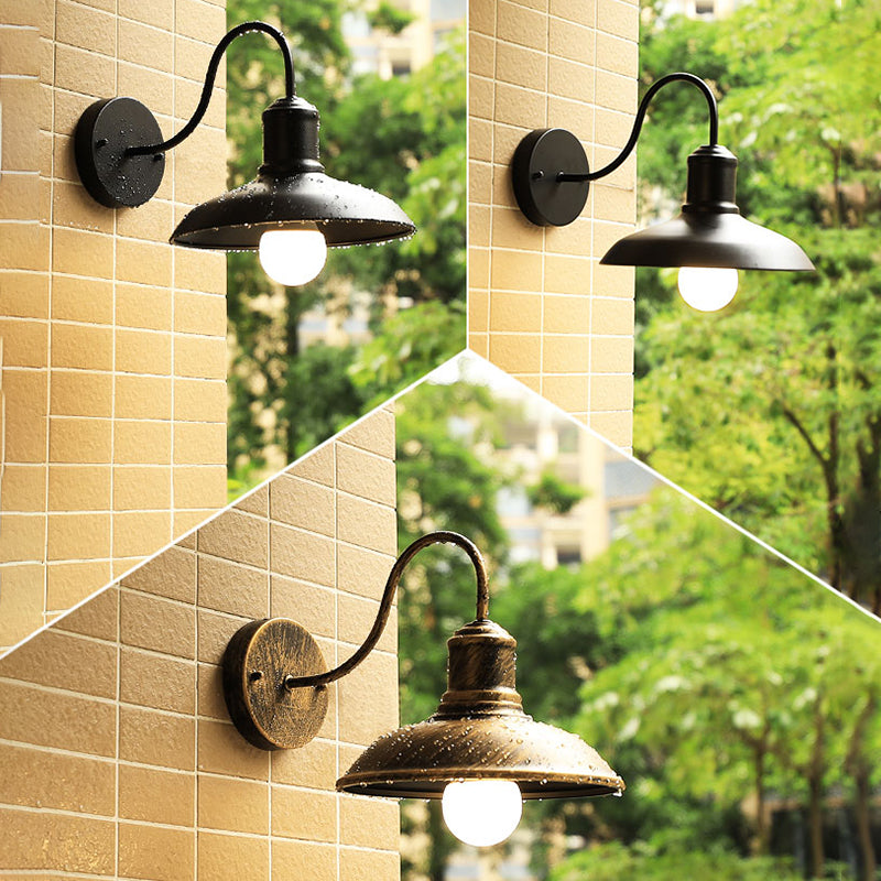 Metal Dome Shape Wall Light Industrial Waterproof Wall Sconce for Outdoors