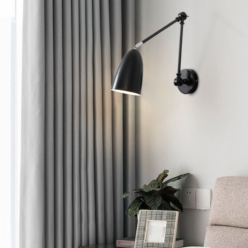 Metal Shade Wall Light Nordic Single Light Adjustable Wall Sconce for Living Room