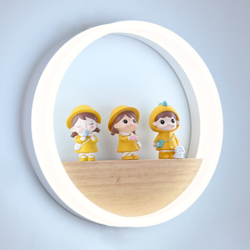 Wood Wall Sconce Contemporary Style Wall Light Sconces Metal for Bedroom