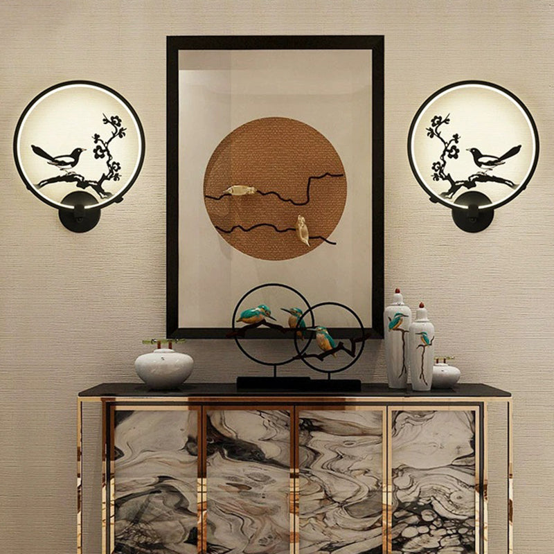 Contemporary LED Wall Light Household Circle Wall Lighting Fixture for Living Room