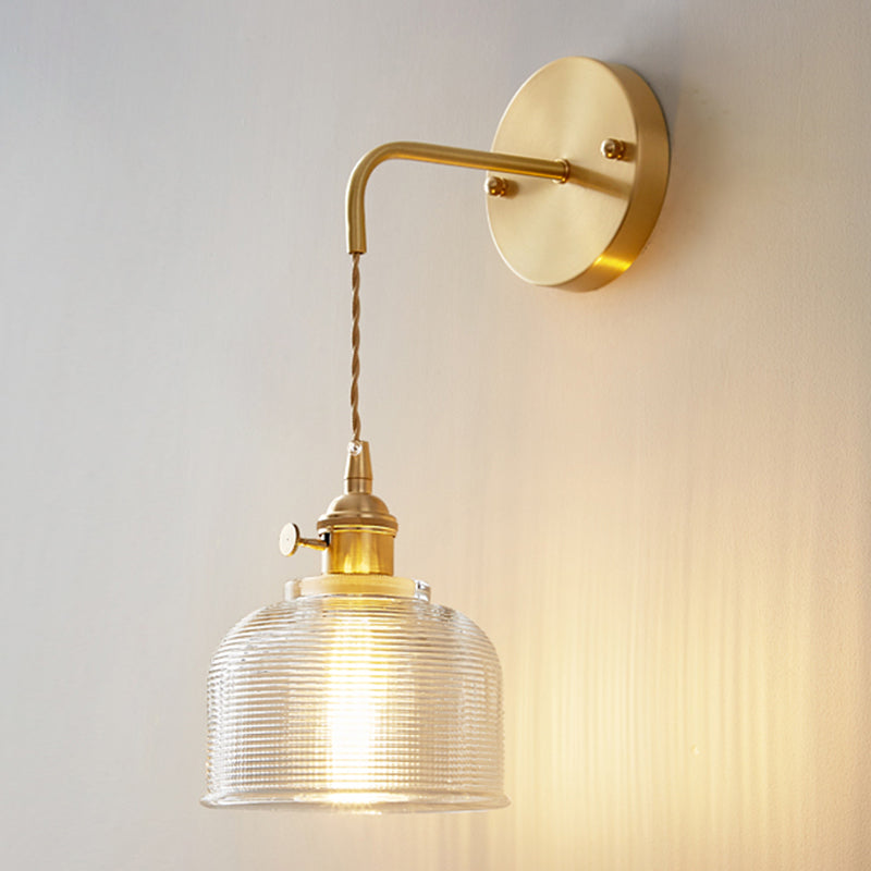 Glass Wall Sconce Lighting Simple Style Wall Mount Light Fixture