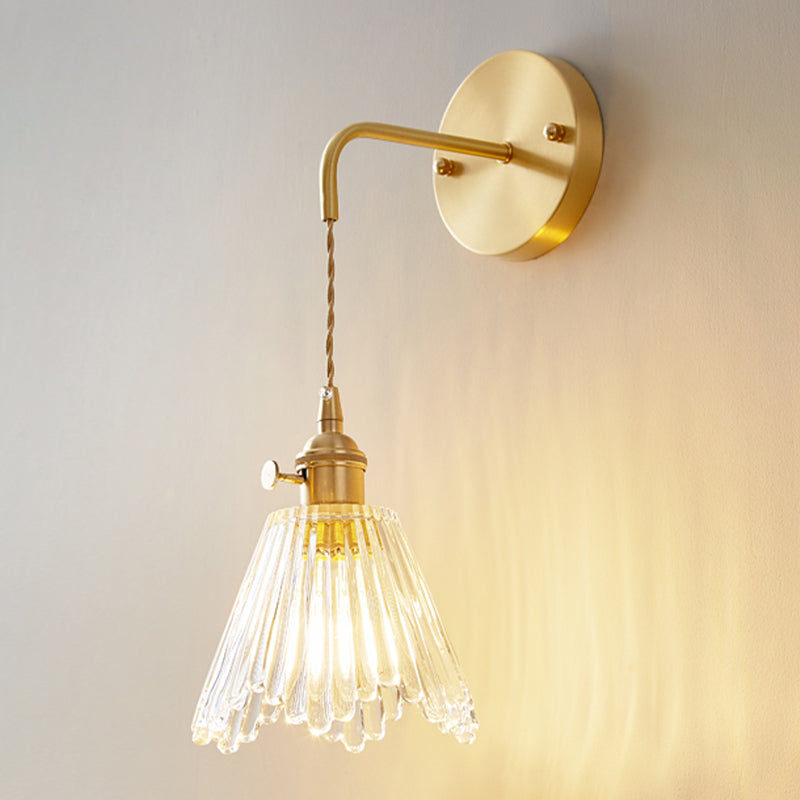 Glass Wall Sconce Lighting Simple Style Wall Mount Light Fixture