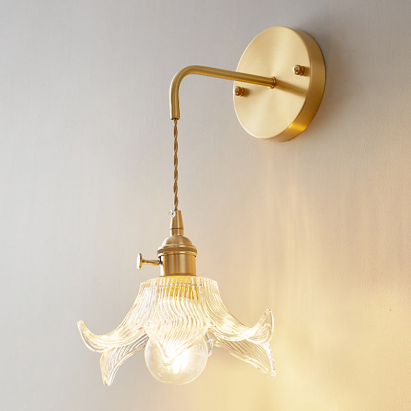 Glass Wall Sconce Lighting Simple Style Wall Mount Light Fixture