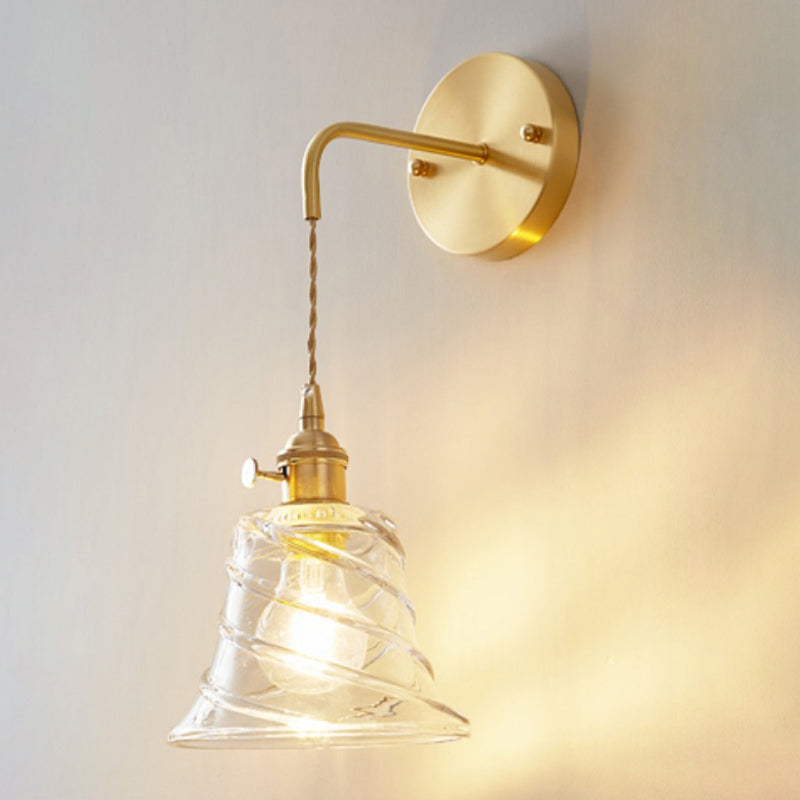 Glass Wall Sconce Lighting Simple Style Wall Mount Light Fixture