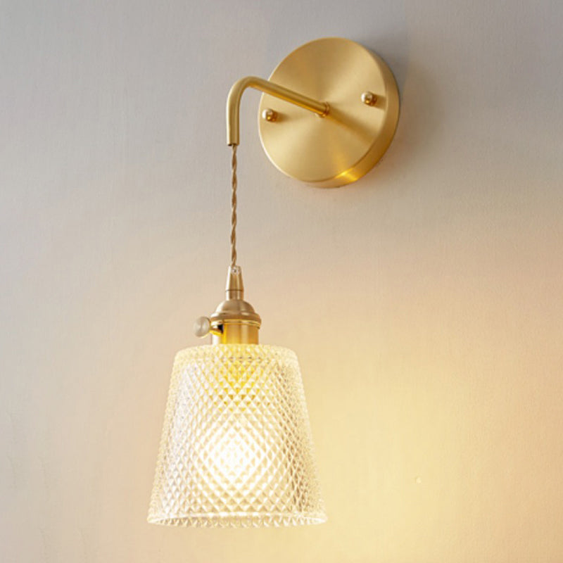 Glass Wall Sconce Lighting Simple Style Wall Mount Light Fixture