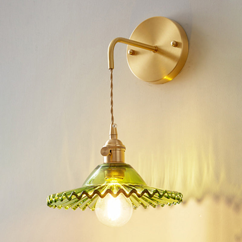 Glass Wall Sconce Lighting Simple Style Wall Mount Light Fixture