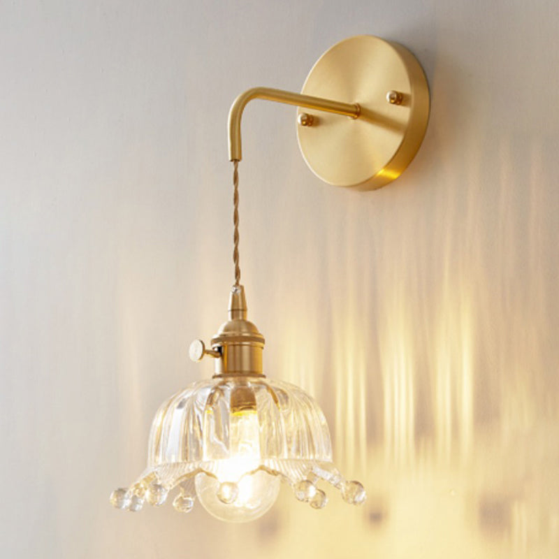 Glass Wall Sconce Lighting Simple Style Wall Mount Light Fixture