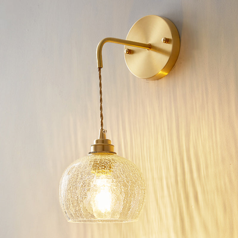 Glass Wall Sconce Lighting Simple Style Wall Mount Light Fixture