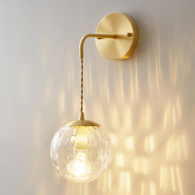 Glass Wall Sconce Lighting Simple Style Wall Mount Light Fixture