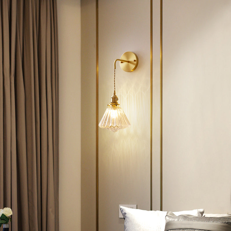 Glass Wall Sconce Lighting Simple Style Wall Mount Light Fixture