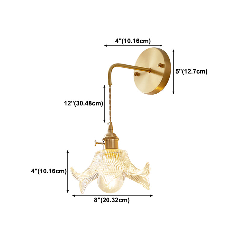 Glass Wall Sconce Lighting Simple Style Wall Mount Light Fixture