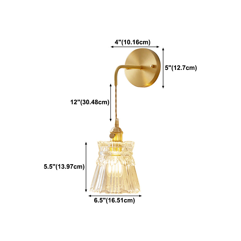Glass Wall Sconce Lighting Simple Style Wall Mount Light Fixture