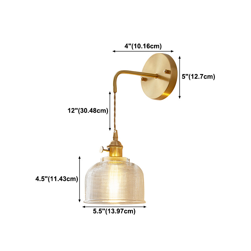 Glass Wall Sconce Lighting Simple Style Wall Mount Light Fixture