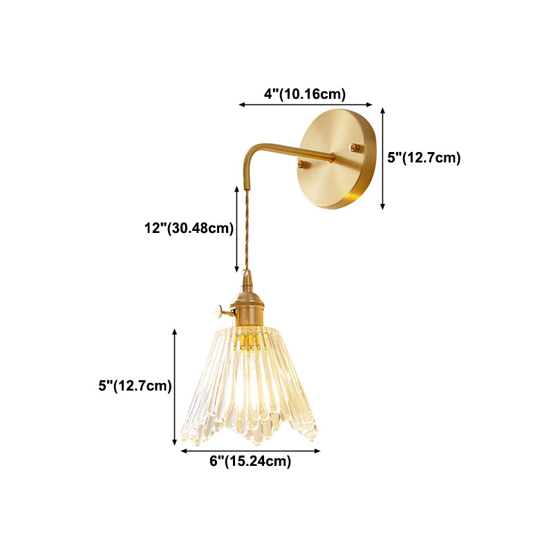 Glass Wall Sconce Lighting Simple Style Wall Mount Light Fixture