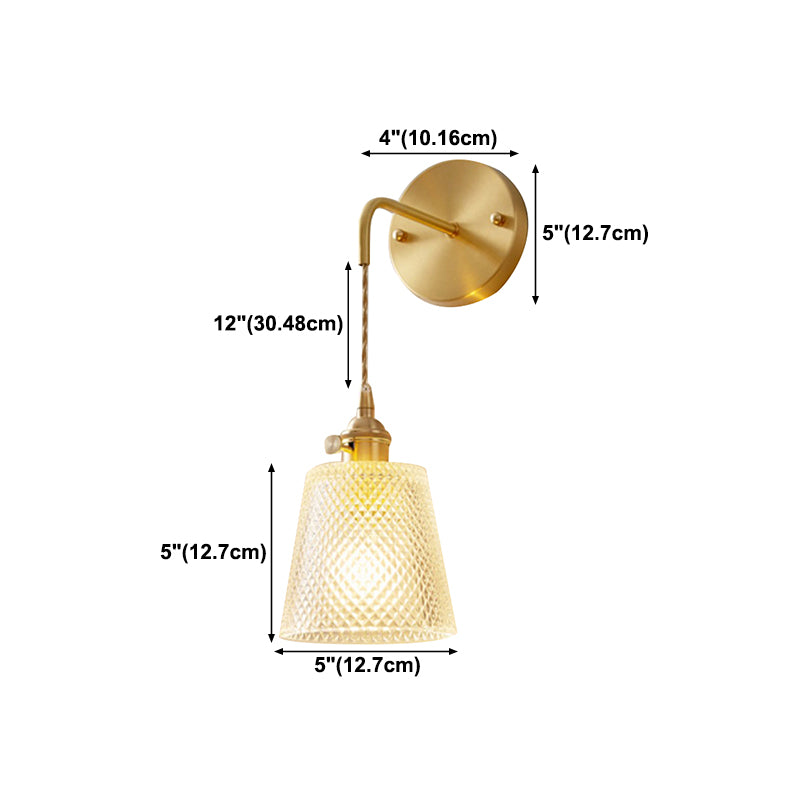 Glass Wall Sconce Lighting Simple Style Wall Mount Light Fixture