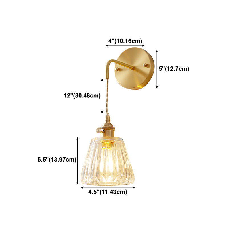 Glass Wall Sconce Lighting Simple Style Wall Mount Light Fixture