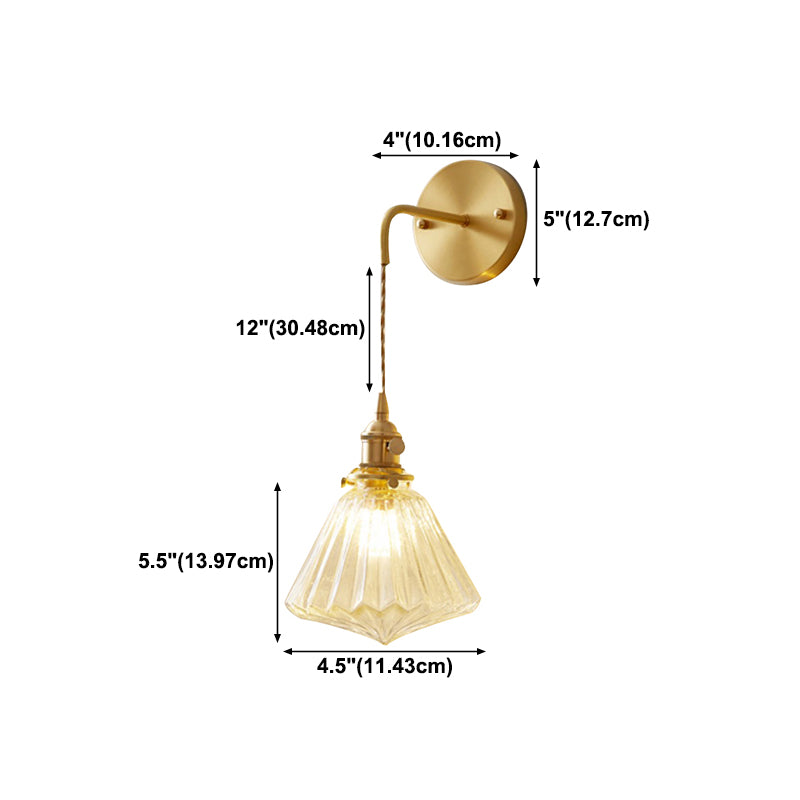 Glass Wall Sconce Lighting Simple Style Wall Mount Light Fixture