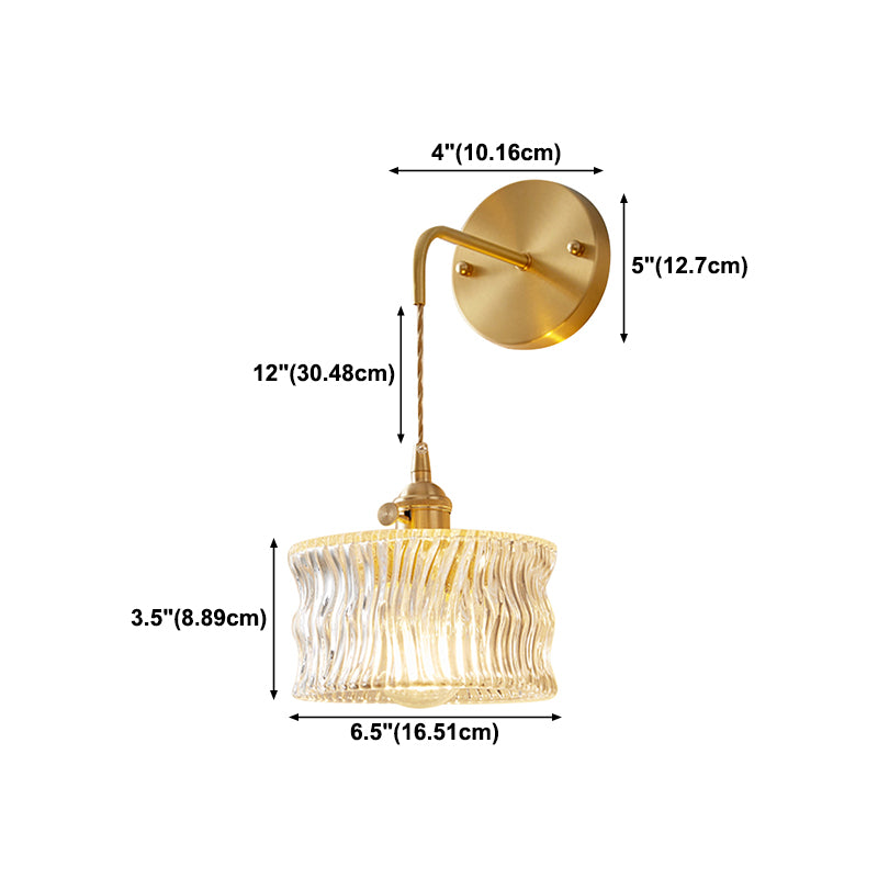 Glass Wall Sconce Lighting Simple Style Wall Mount Light Fixture