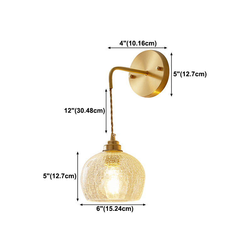 Glass Wall Sconce Lighting Simple Style Wall Mount Light Fixture