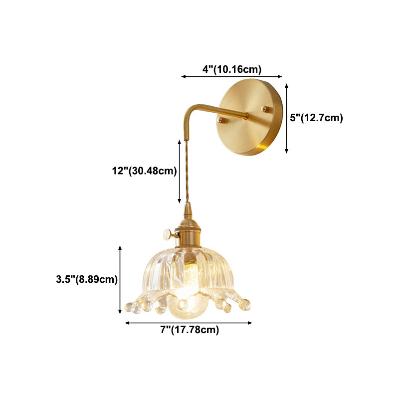 Glass Wall Sconce Lighting Simple Style Wall Mount Light Fixture