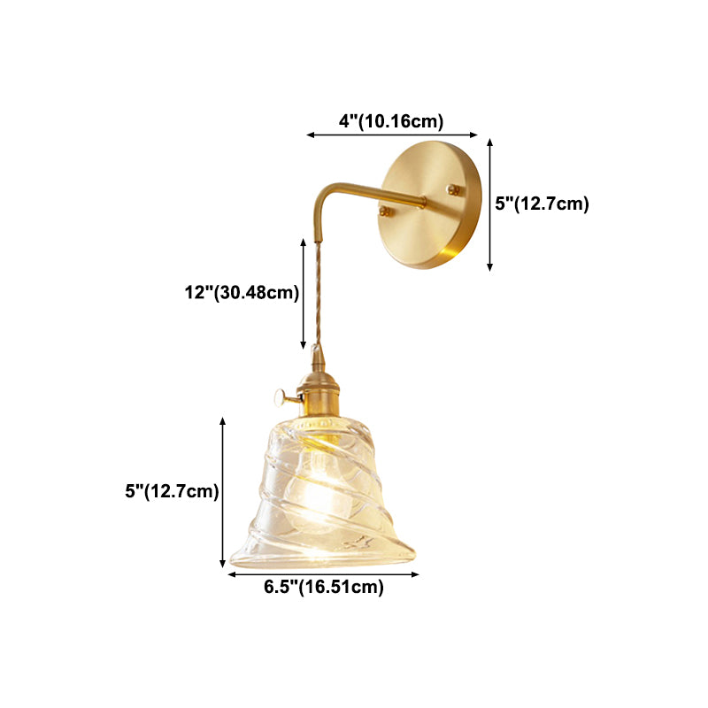 Glass Wall Sconce Lighting Simple Style Wall Mount Light Fixture