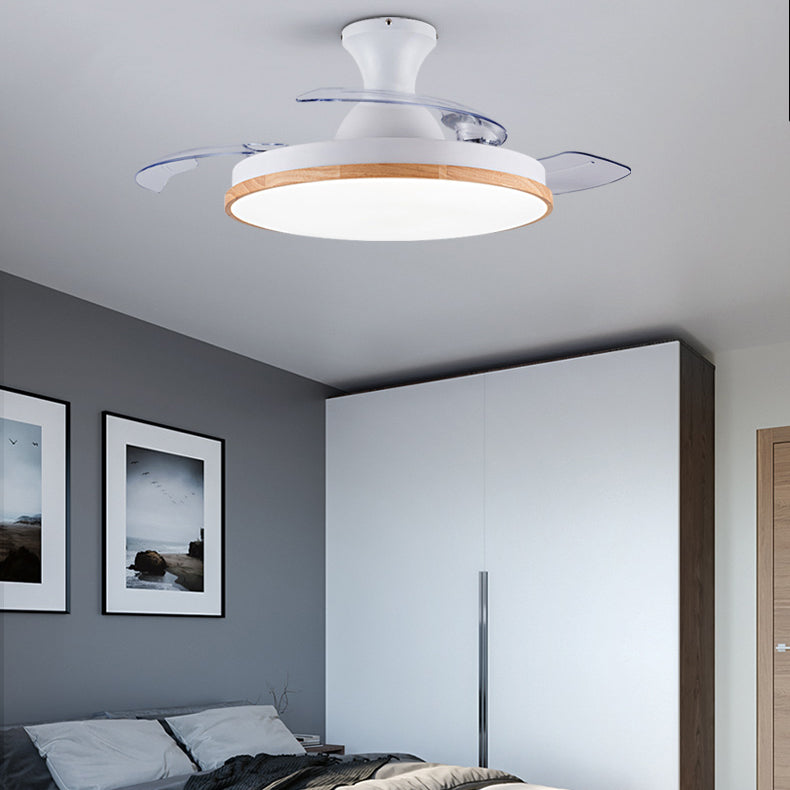 Round Shape Ceiling Fan Lights Kids Style Metal Ceiling Fan Lamps