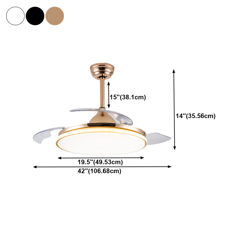 Round Shape Ceiling Fan Lights Kids Style Metal Ceiling Fan Lamps