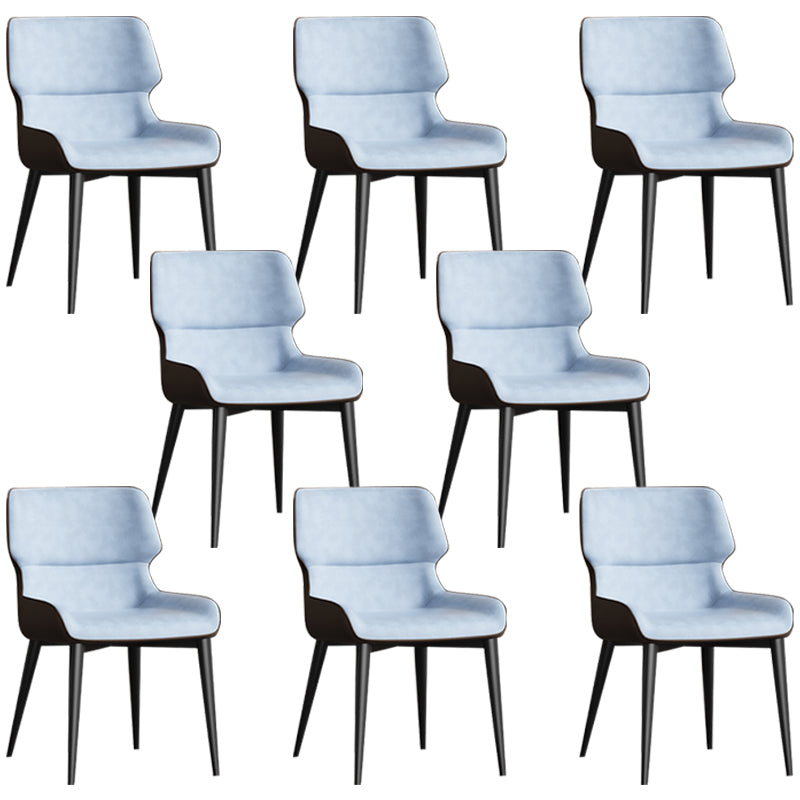 Contemporary Home Wingback Side Chair Matte Finish Leather Dining Chair