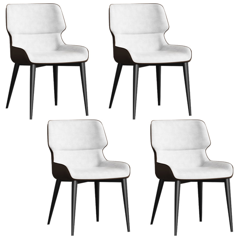 Contemporary Home Wingback Side Chair Matte Finish Leather Dining Chair