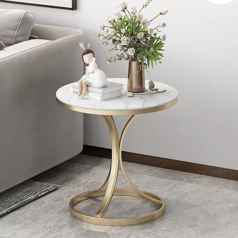 22" Tall Contemporary Round Side End Table Metal Pedestal Side Table