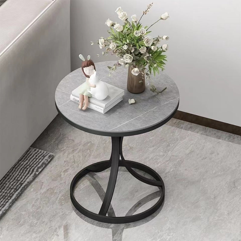 22" Tall Contemporary Round Side End Table Metal Pedestal Side Table