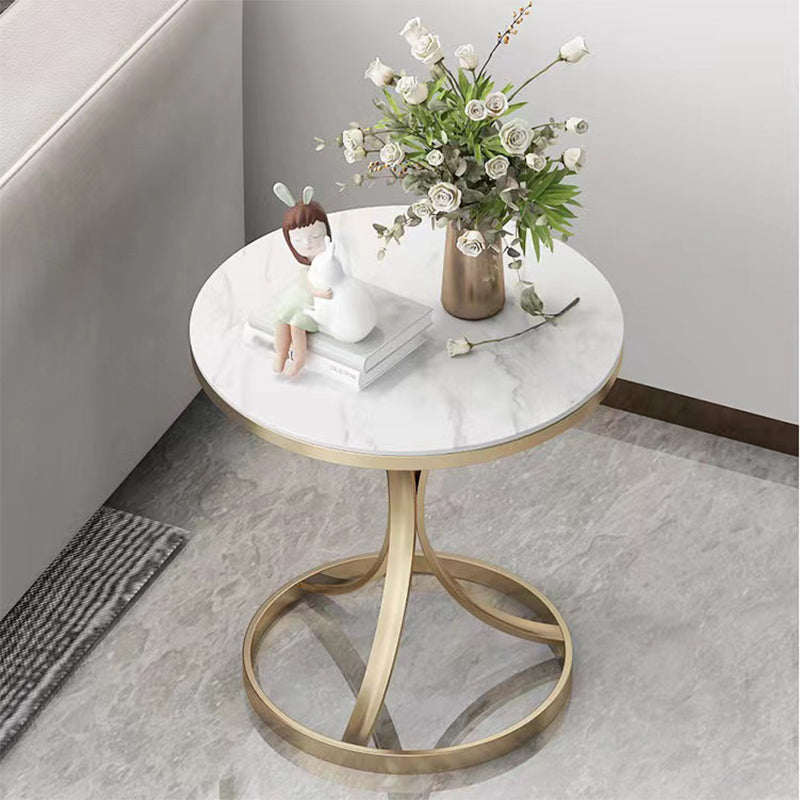 22" Tall Contemporary Round Side End Table Metal Pedestal Side Table