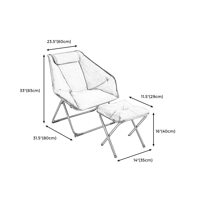 Velvet Accent Room Chair Foldable Lounge Chair for Apartment