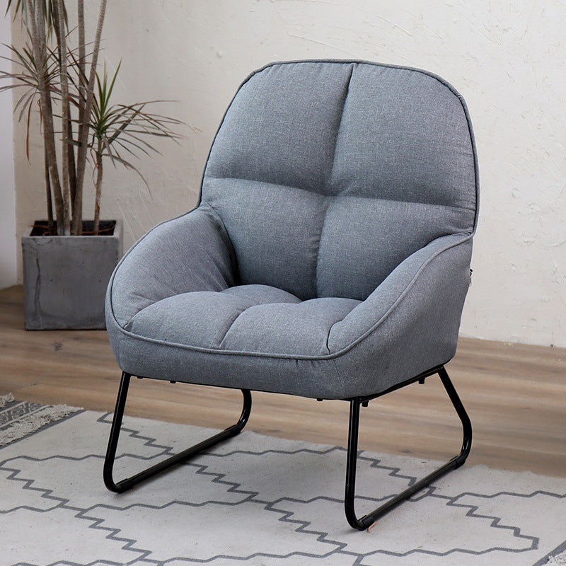 Linen 23.62"Wide Flared Arms Chair with Sled Based and Biscuit Back