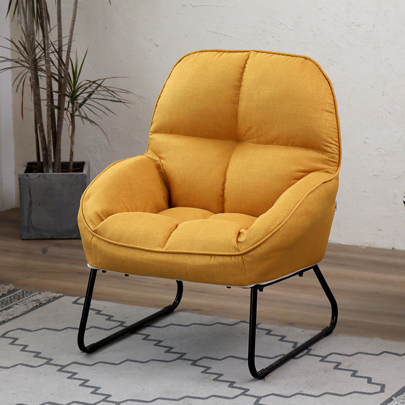 Linen 23.62"Wide Flared Arms Chair with Sled Based and Biscuit Back