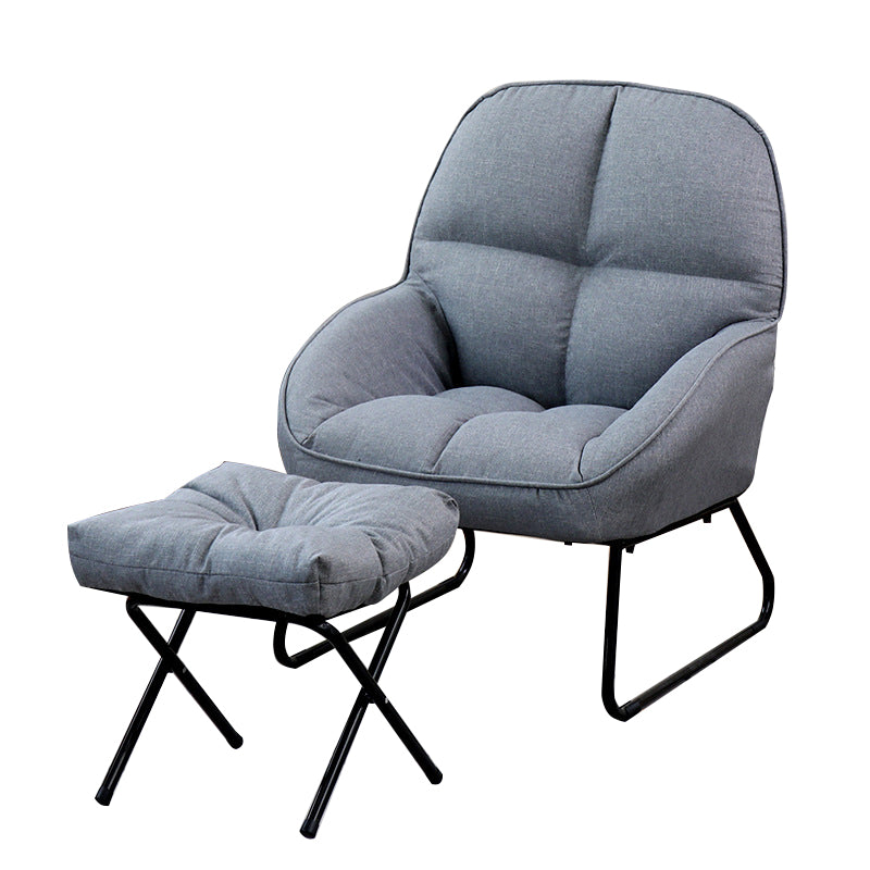 Linen 23.62"Wide Flared Arms Chair with Sled Based and Biscuit Back