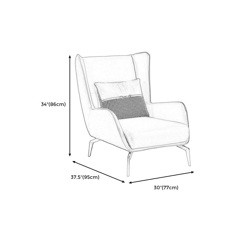 30.31"Wide Wingback Chair with Pillow Back and Basic Four Legs