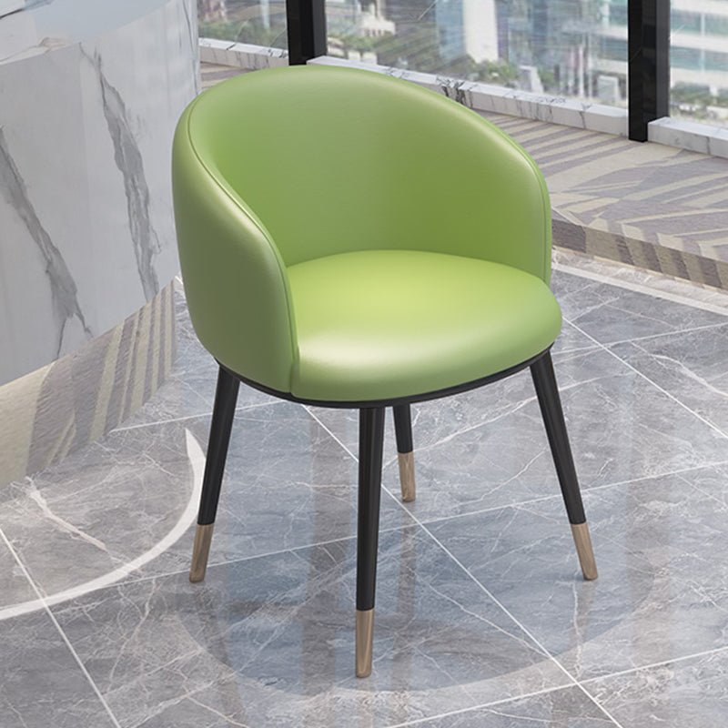 Faux Leather Barrel Accent Chair 20.86" L x 16.53" W x 29.52" H Chair with Metal Legs