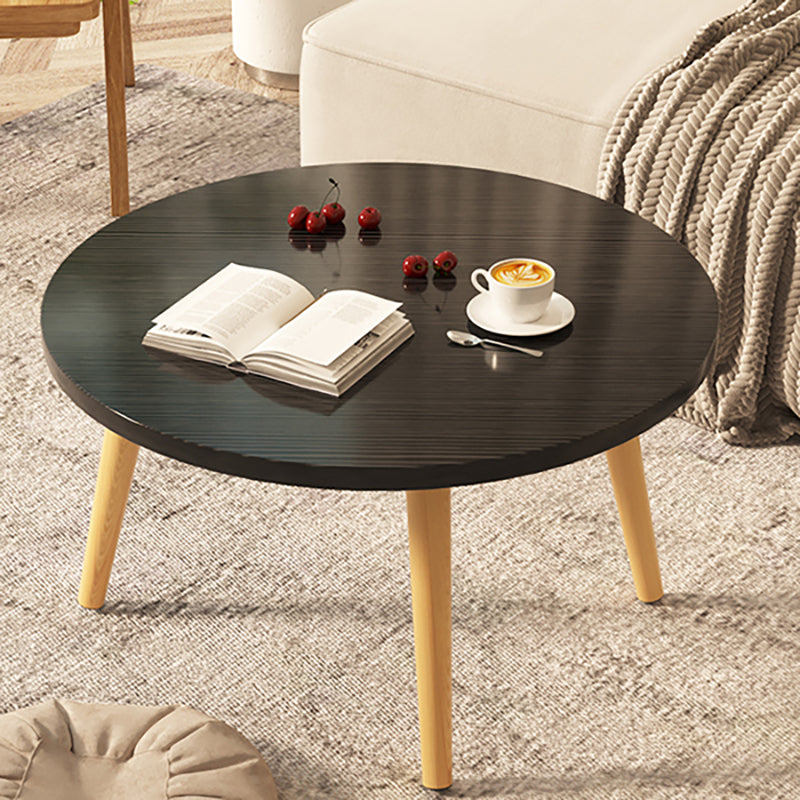 Modern Style Pine Material Wooden Craft Top Round Coffee Table