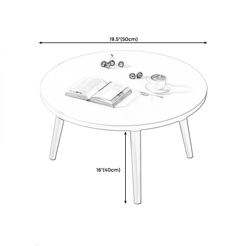 Modern Style Pine Material Wooden Craft Top Round Coffee Table