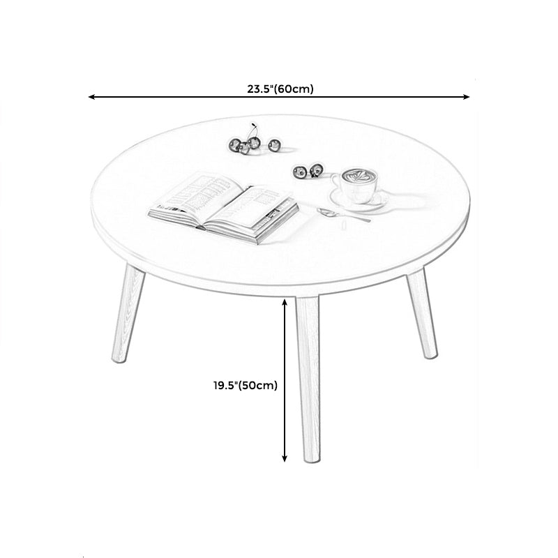 Modern Style Pine Material Wooden Craft Top Round Coffee Table
