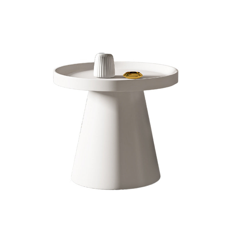 Modern Tray Top Pedestal Coffee Table Metal Round Table for Living Room