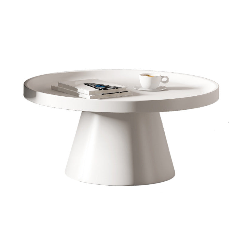 Modern Tray Top Pedestal Coffee Table Metal Round Table for Living Room