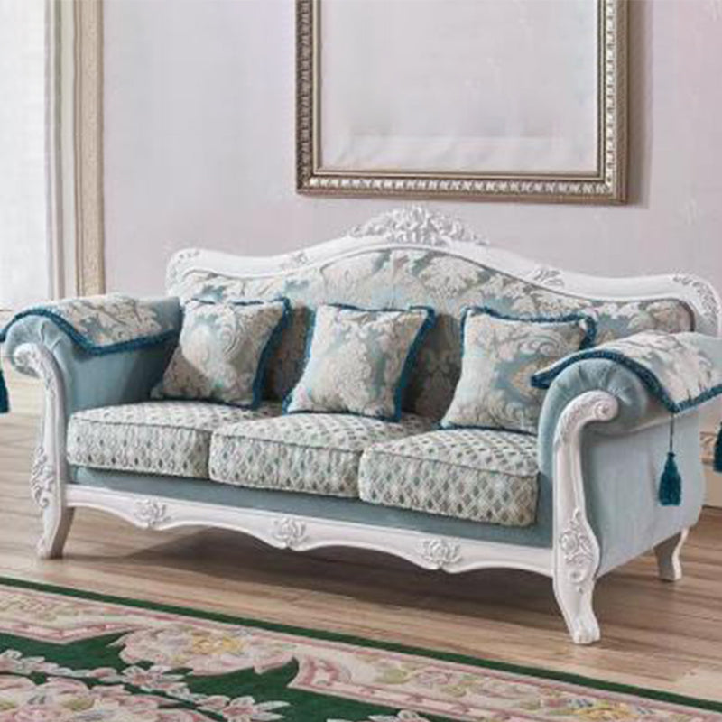 Traditional Standard Flared Arm Settee Couch for Three People