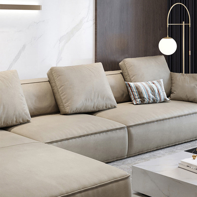 Square Arm down Fill Sofa 2 Seater Low Back Faux Leather Sofa