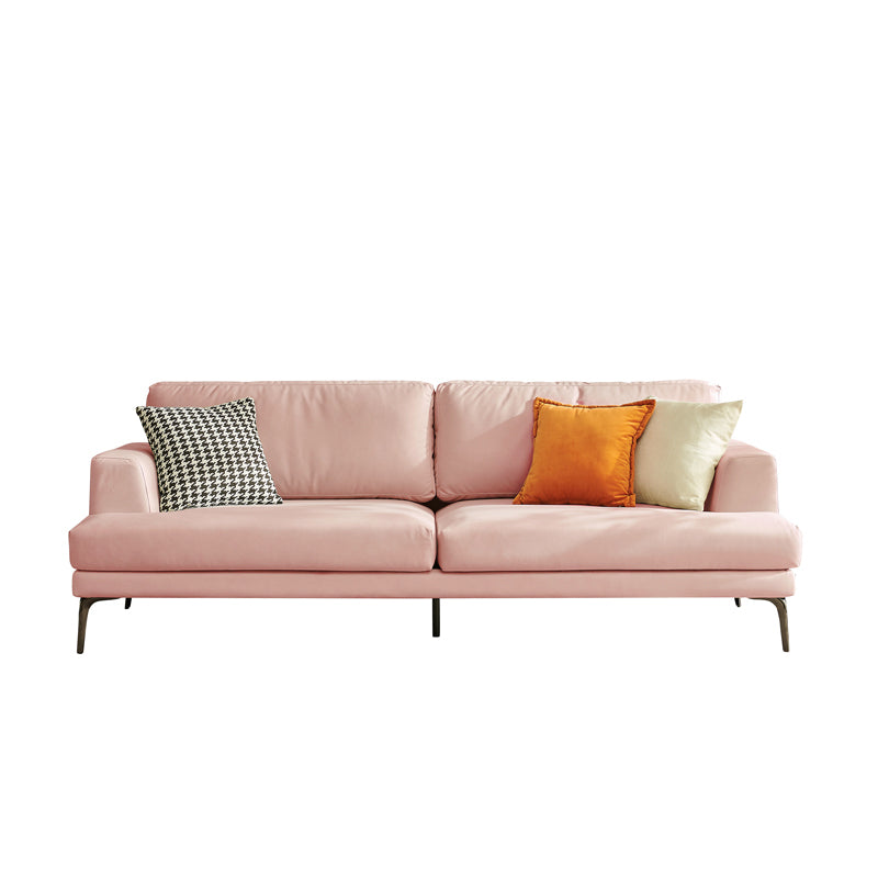 Stain Resistant Faux Leather Sofa Recessed Arm Cushions Settee Couch
