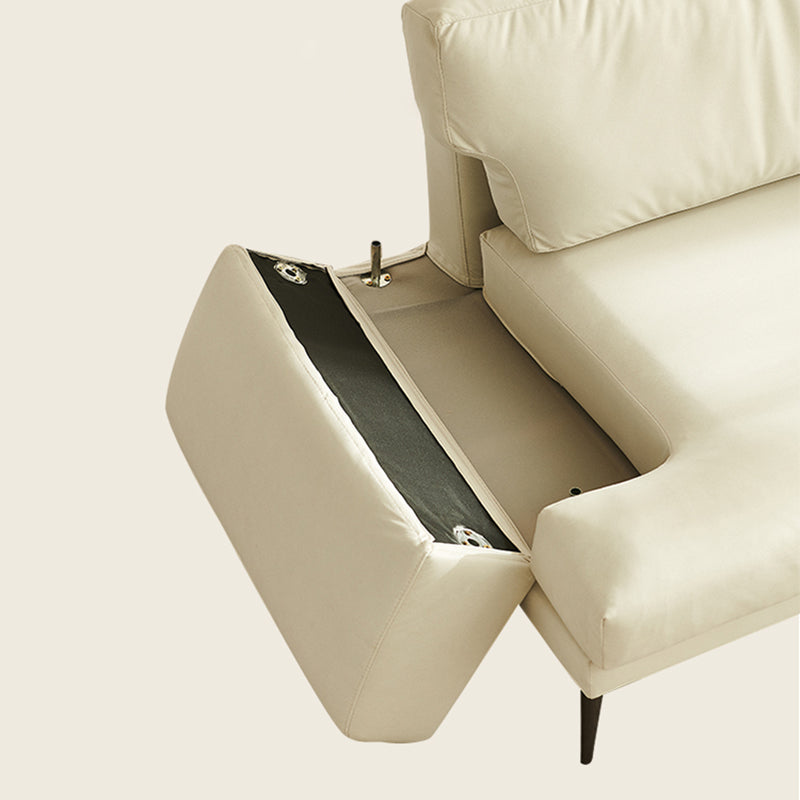 Stain Resistant Faux Leather Sofa Recessed Arm Cushions Settee Couch