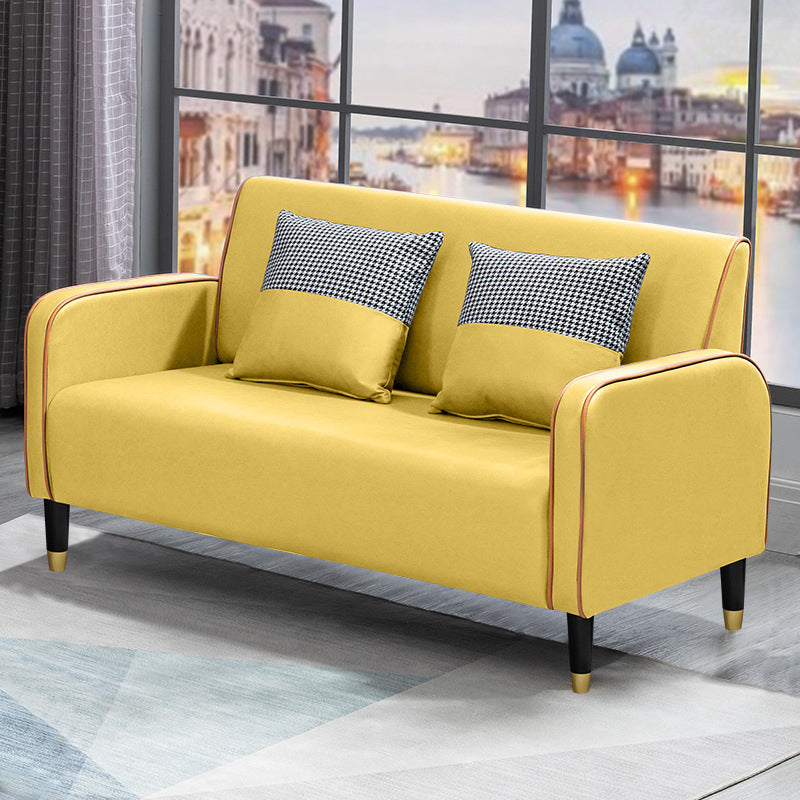 Scandinavian Square Arm Loveseat with Tight Back for Apartment