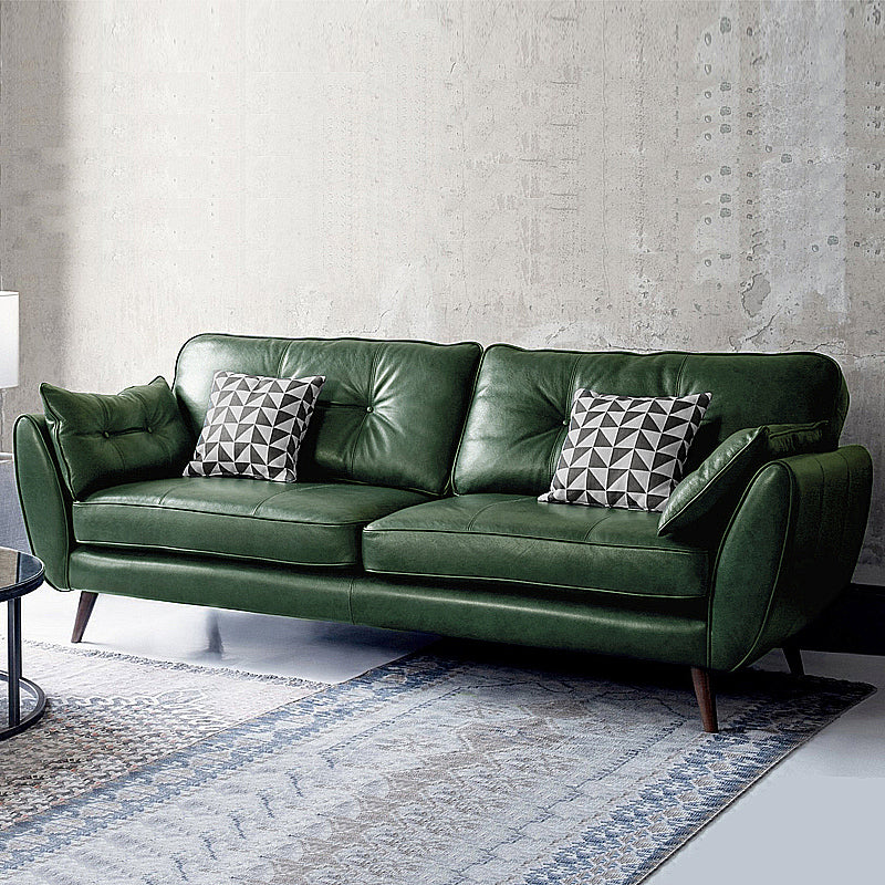 Standard Contemporary Square Arm Settee Loveseat with 2 Pillows