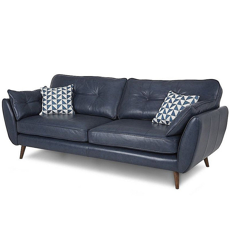 Standard Contemporary Square Arm Settee Loveseat with 2 Pillows